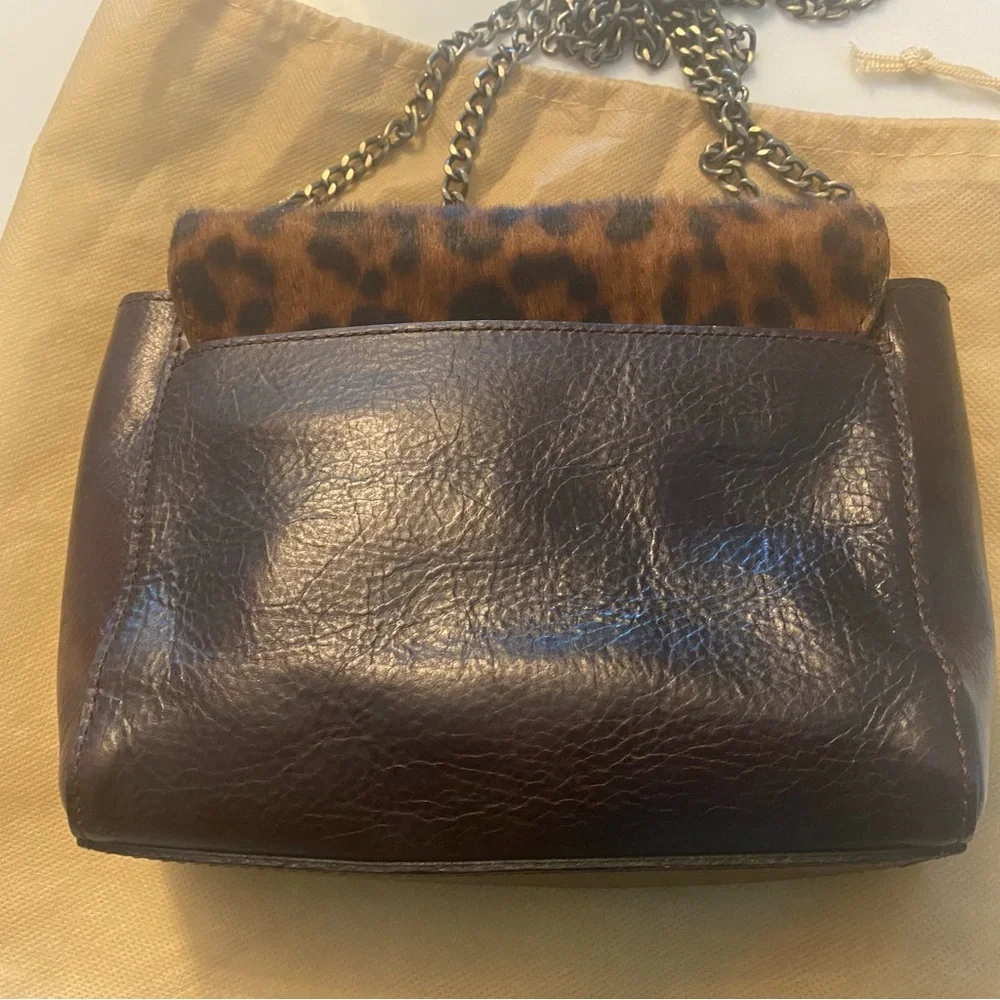 Patricia Nash Harlow Flap Crossbody in Leopard Haircalf EUC - Picture 6 of 9
